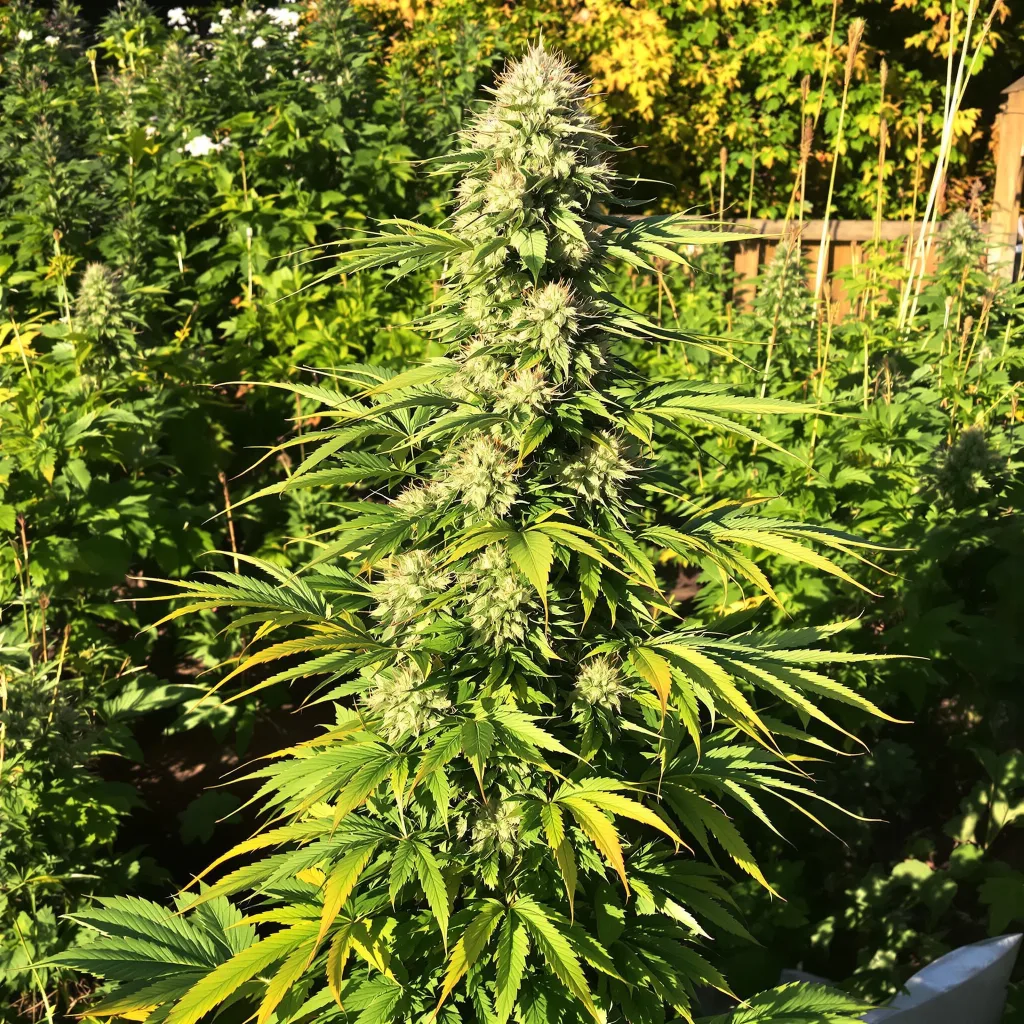 Sour Alien 40% indica / 60% sativa — flor con tricomas visibles
