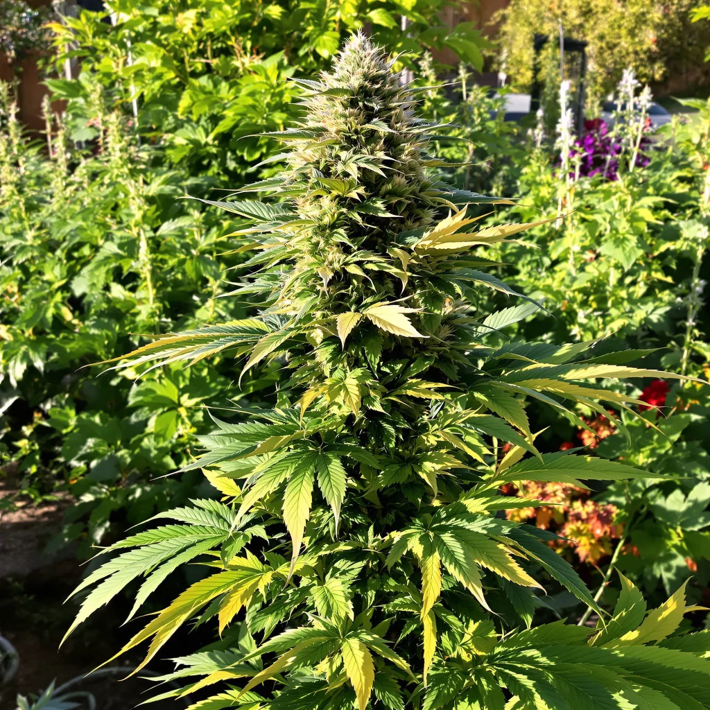 Sour Alien 40% indica / 60% sativa — flor con tricomas visibles