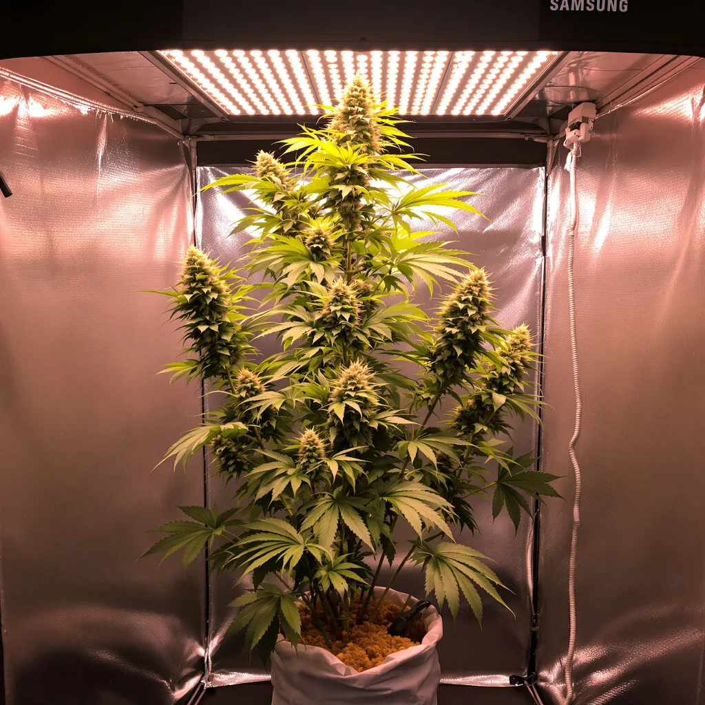 Planta de cannabis Sour Amnesia en fase de floración — 60-100 cm autofloración