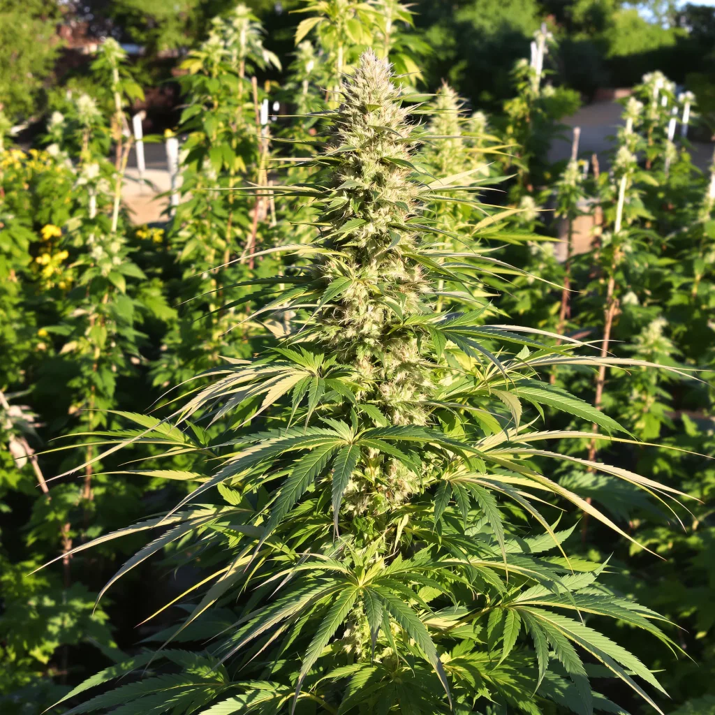 Sour Amnesia 20% indica / 80% sativa — flor con tricomas visibles