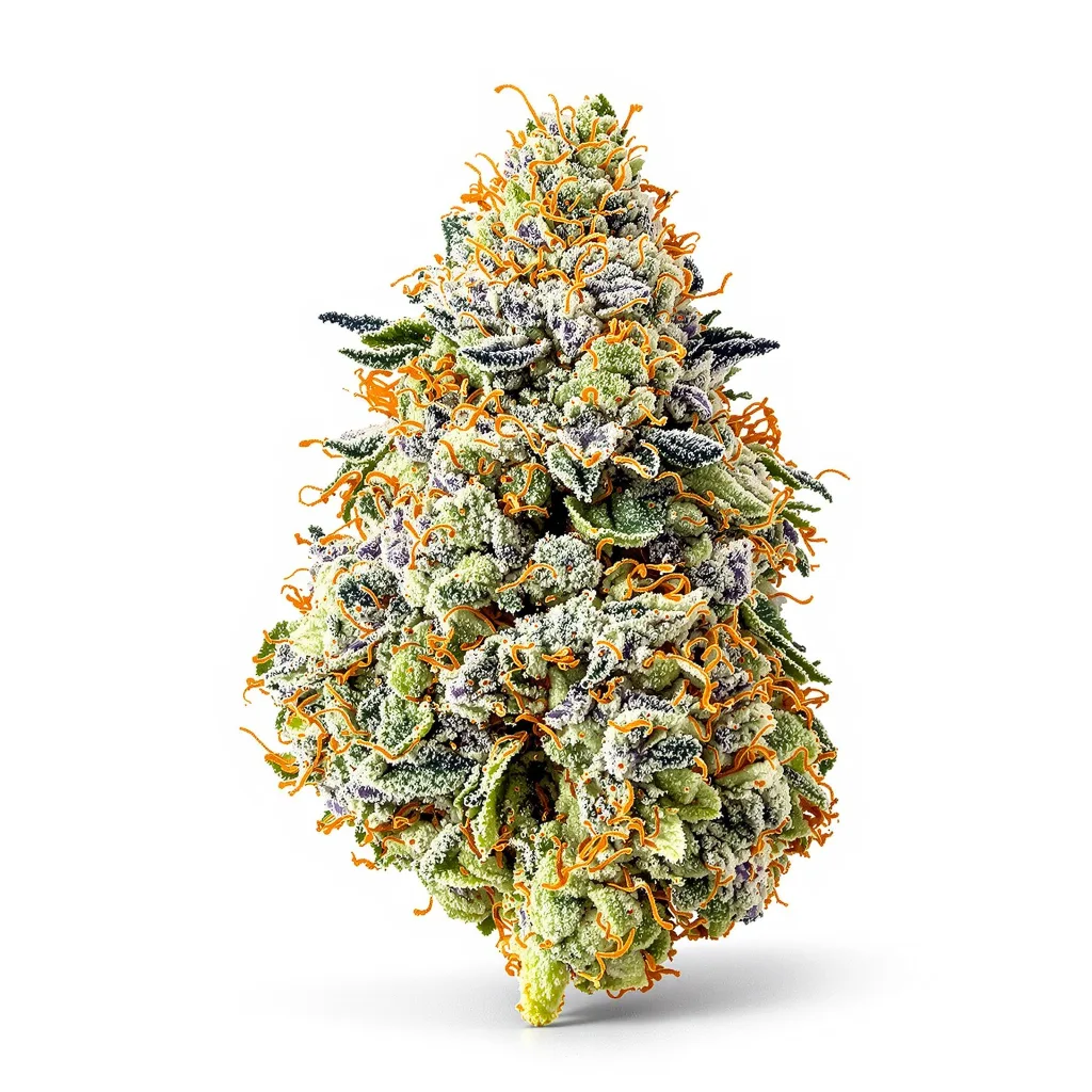 Sour Ape 59% indica / 41% sativa — flor con tricomas visibles