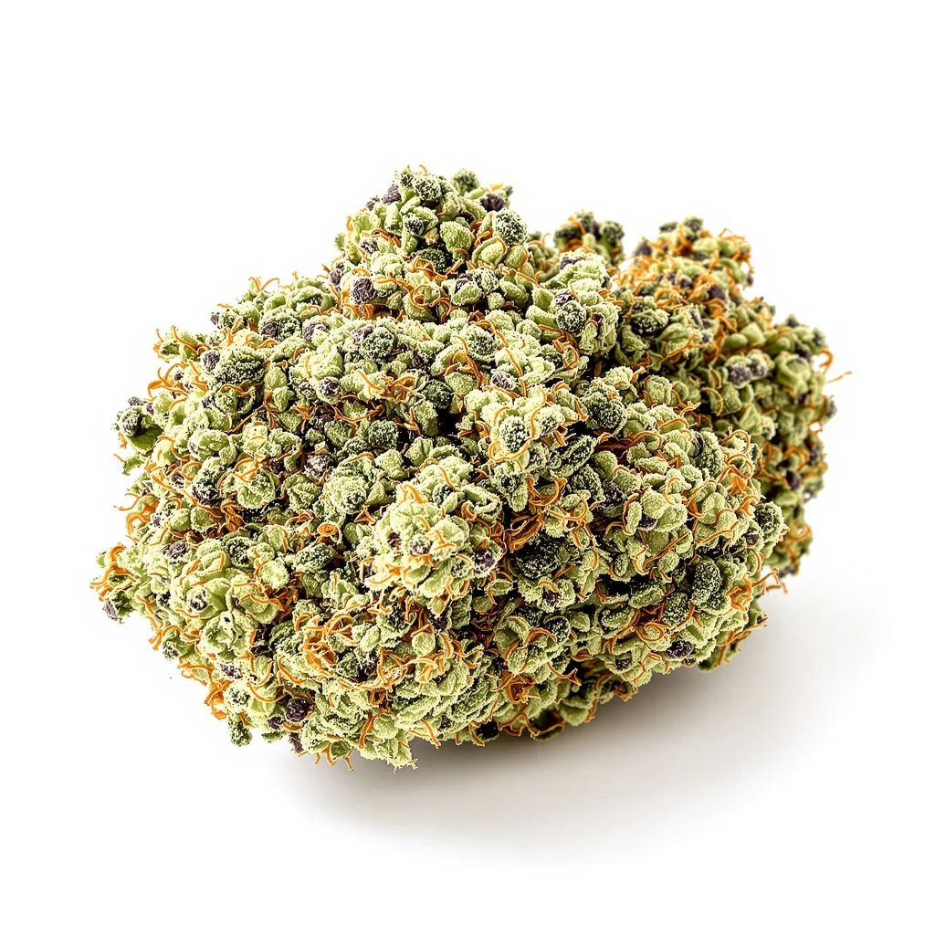 Sour Ape 59% indica / 41% sativa — flor con tricomas visibles