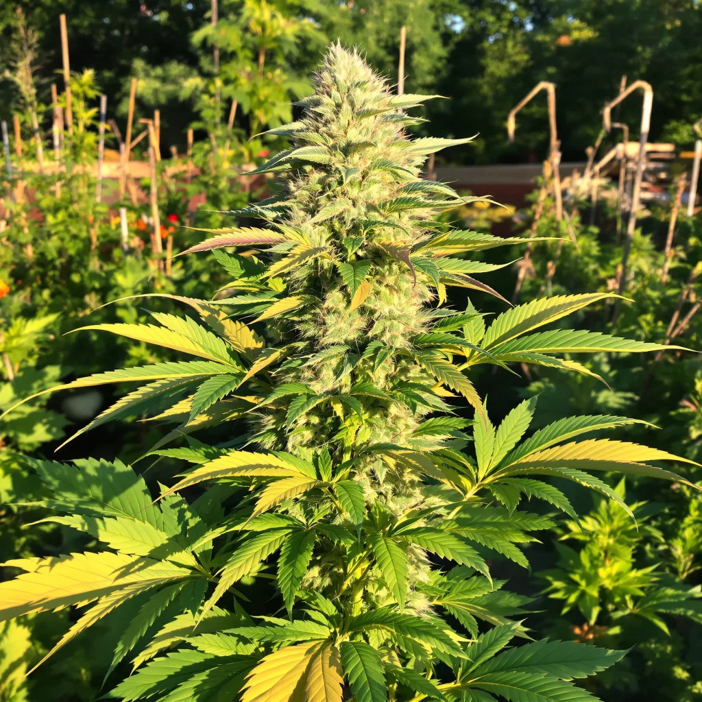 Sour Apple 81% indica / 19% sativa — flor con tricomas visibles