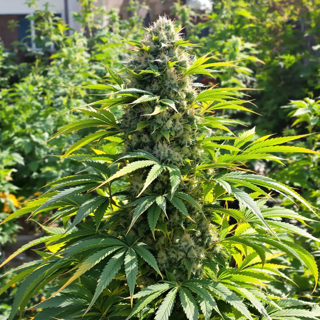 Sour Apple 81% indica / 19% sativa — flor con tricomas visibles