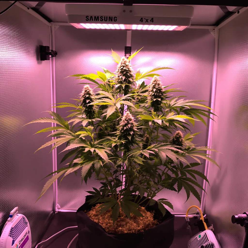 Planta de cannabis Sour Bubble en fase de floración — 60-100 cm autofloración