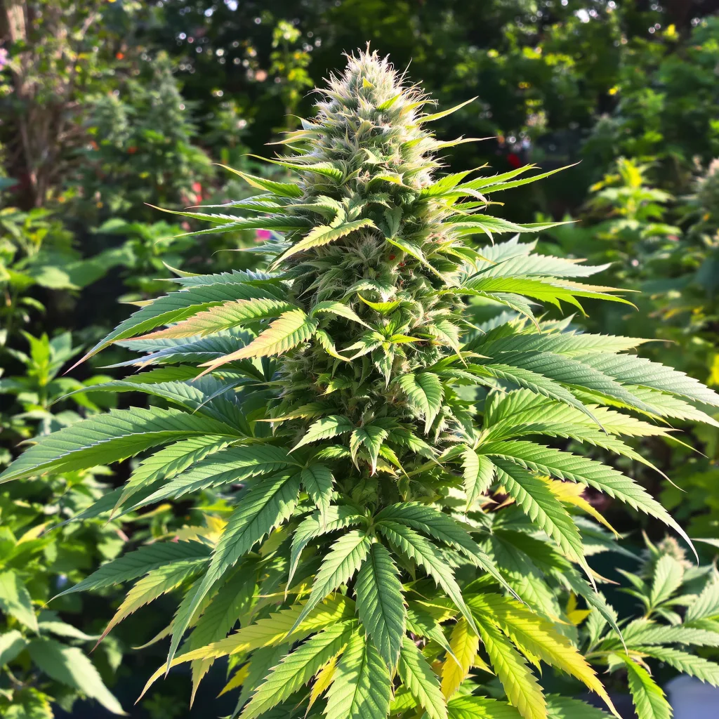 Sour Bubble 81% indica / 19% sativa — flor con tricomas visibles
