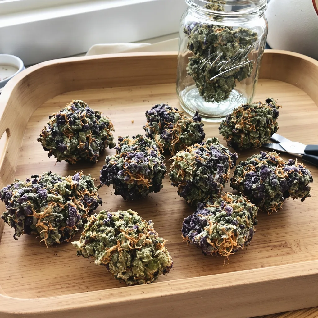 Sour Cheese 88% indica / 12% sativa — flor con tricomas visibles