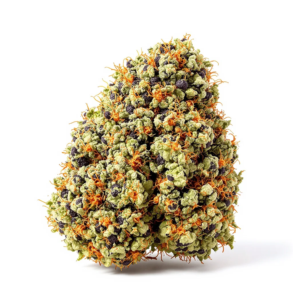 Sour Cheese 88% indica / 12% sativa — flor con tricomas visibles