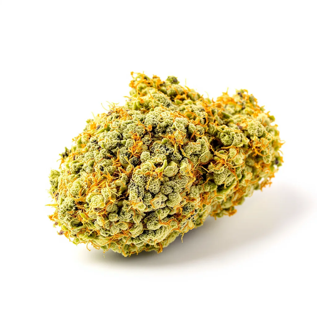Sour Cookies 8% indica / 92% sativa — flor con tricomas visibles