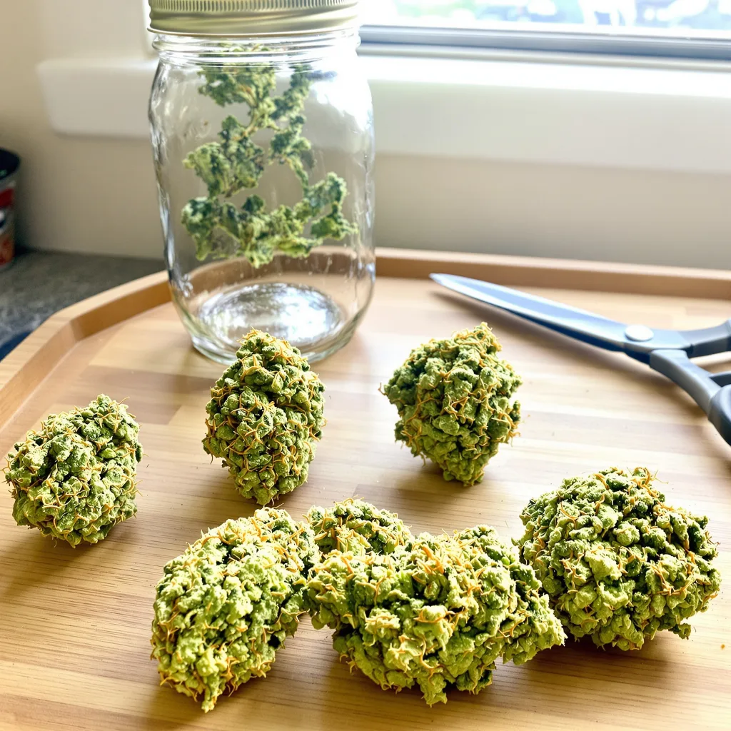 Sour Diesel 11% indica / 89% sativa — flor con tricomas visibles