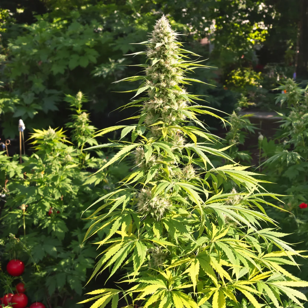 Sour Dream 12% indica / 88% sativa — flor con tricomas visibles