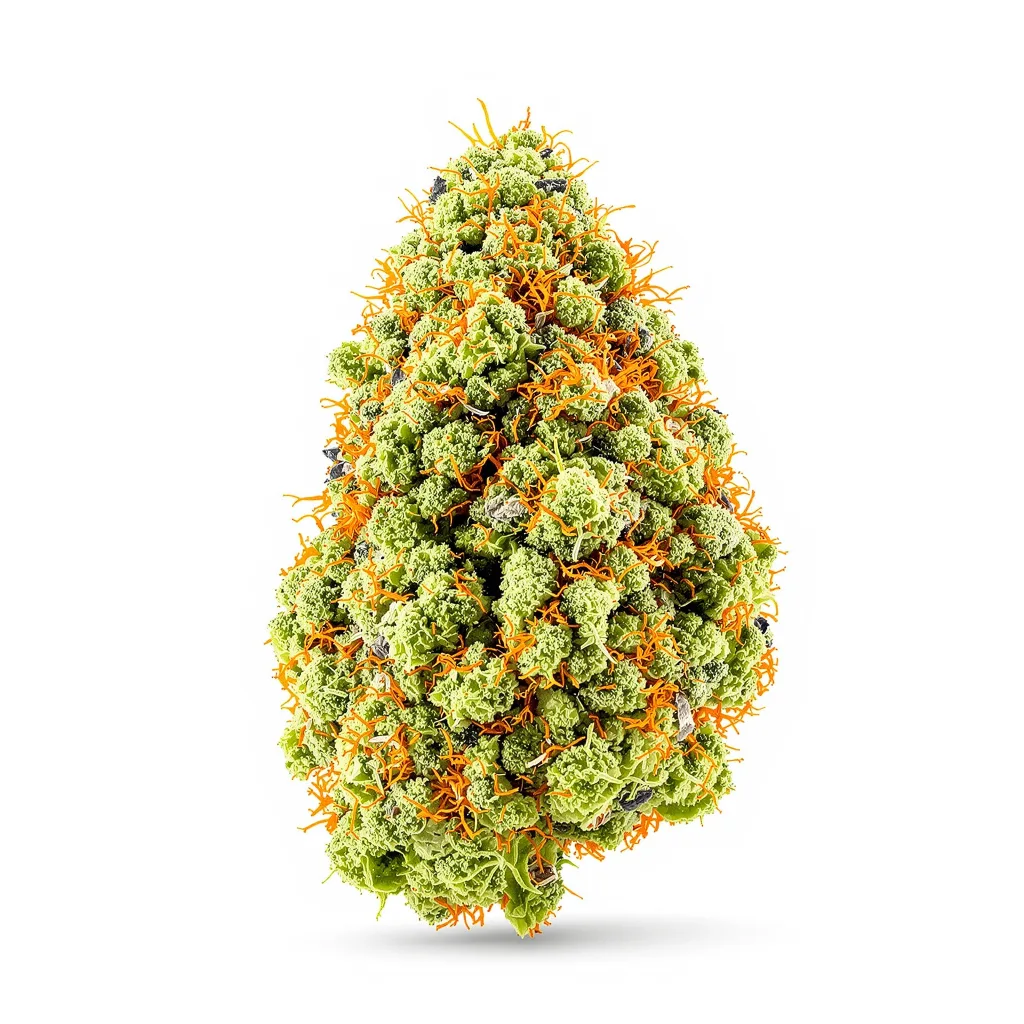 Sour Dream 12% indica / 88% sativa — flor con tricomas visibles