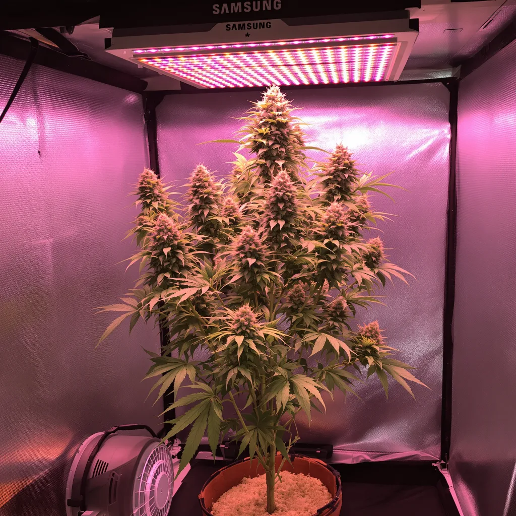 Planta de cannabis Sour Dubble en fase de floración — 60-100 cm autofloración