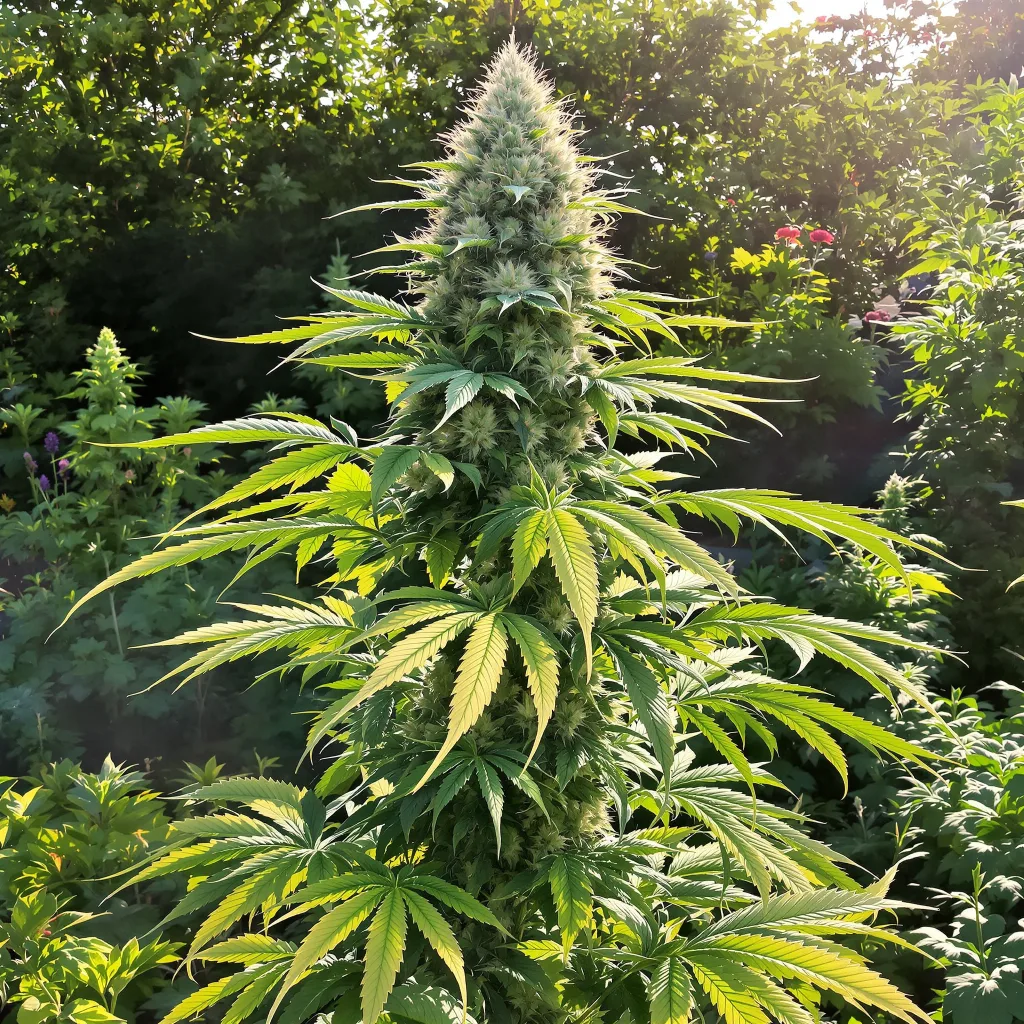 Sour Girl 57% indica / 43% sativa — flor con tricomas visibles