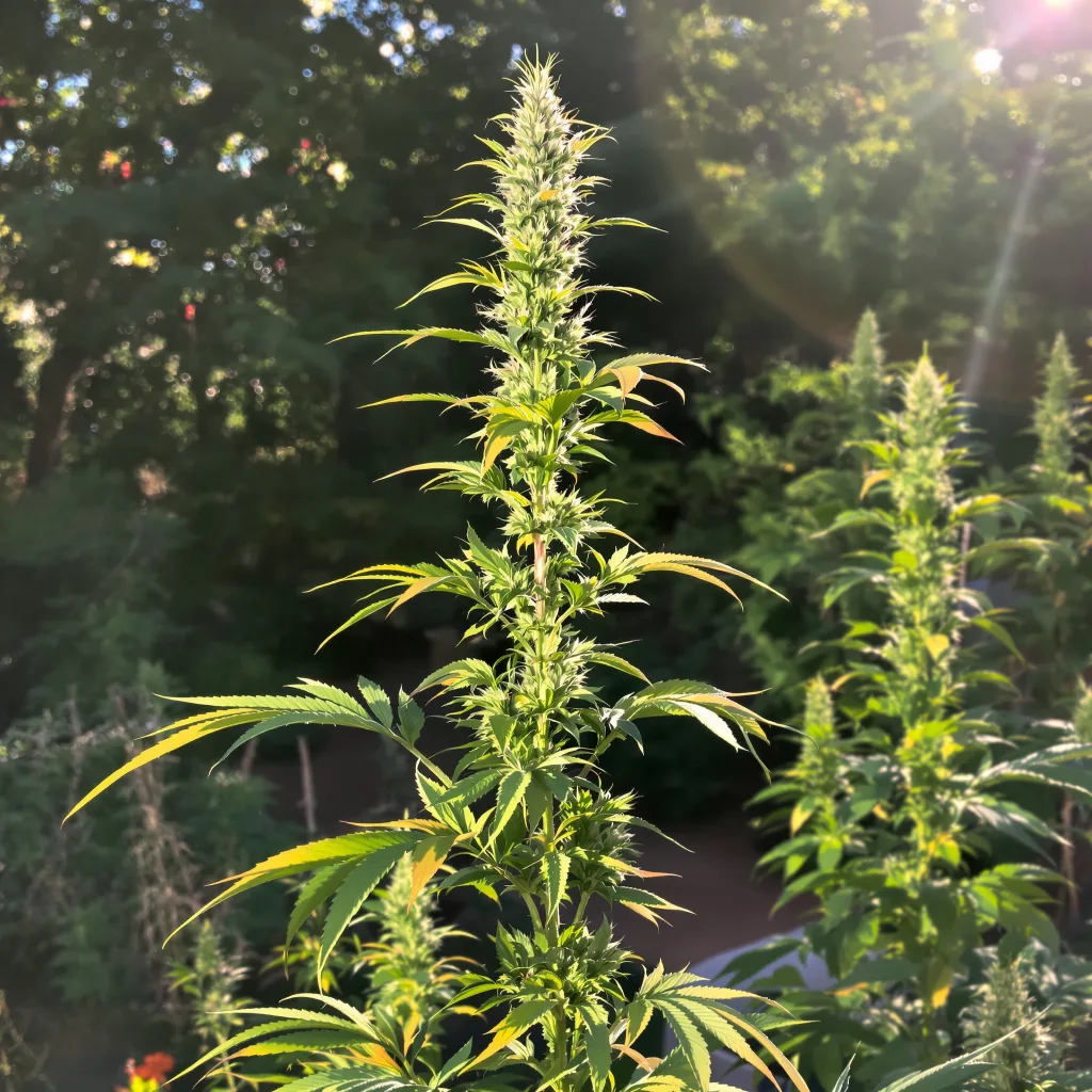 Sour Jack 18% indica / 82% sativa — flor con tricomas visibles