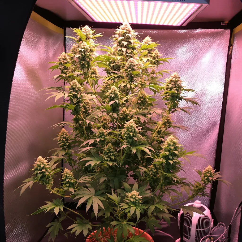 Planta de cannabis Sour Kush en fase de floración — 60-100 cm autofloración