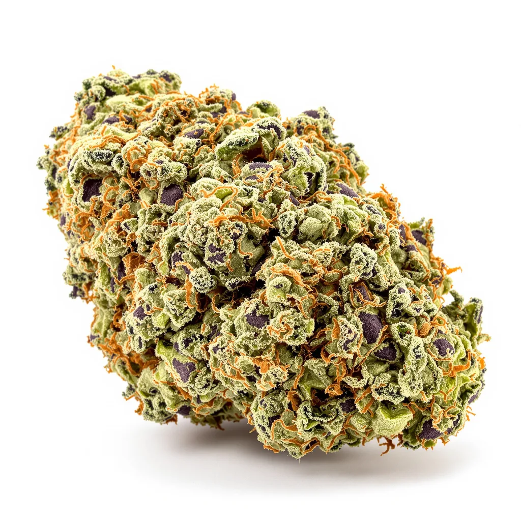 Sour OG 63% indica / 37% sativa — flor con tricomas visibles