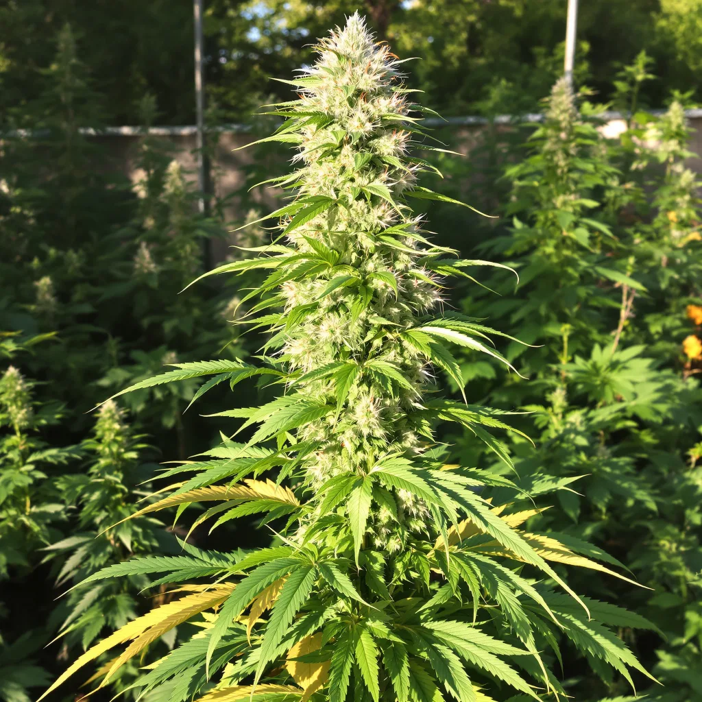 Sour Tangie 23% indica / 77% sativa — flor con tricomas visibles