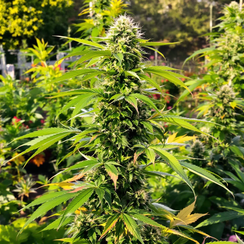 Sour Tsunami 40% indica / 60% sativa — flor con tricomas visibles