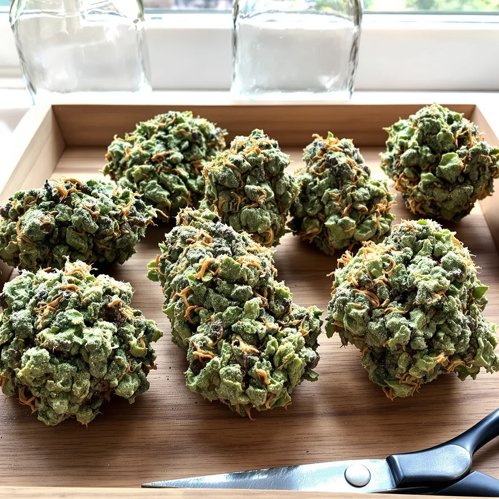 Space Bomb 40% indica / 60% sativa — flor con tricomas visibles