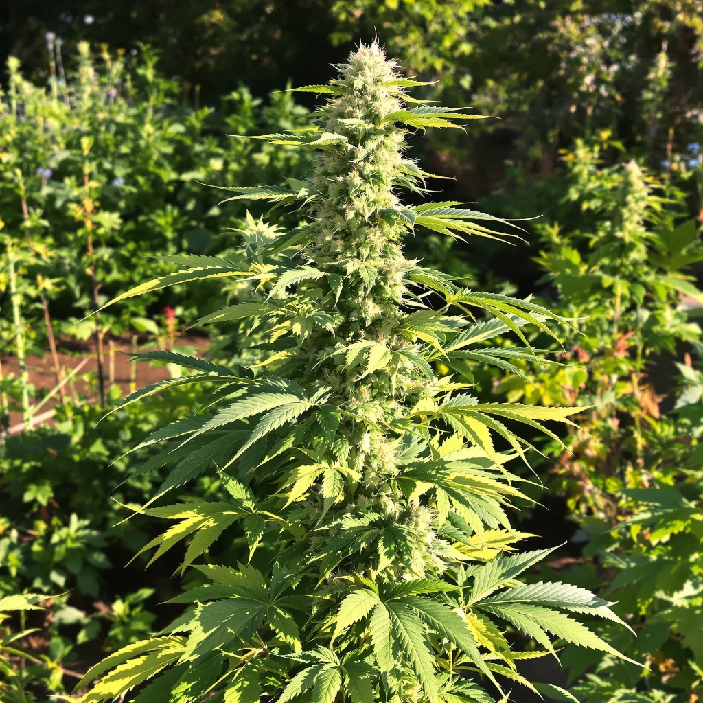 Space Bomb 40% indica / 60% sativa — flor con tricomas visibles