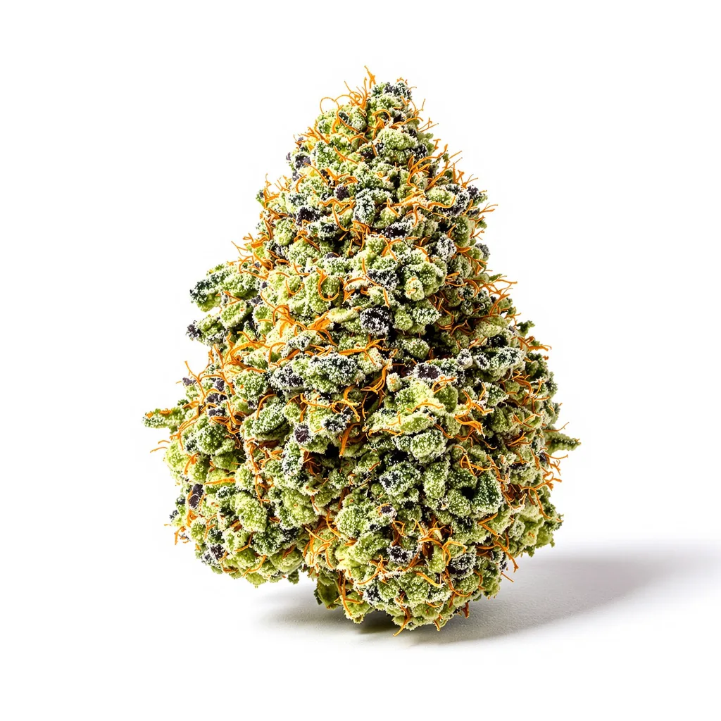Space Bomb 40% indica / 60% sativa — flor con tricomas visibles
