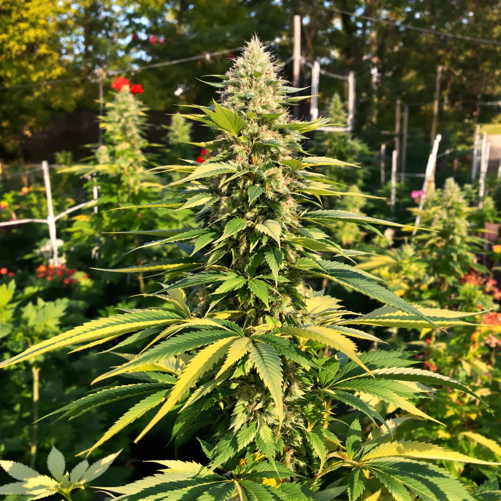 Space Candy 45% indica / 55% sativa — flor con tricomas visibles