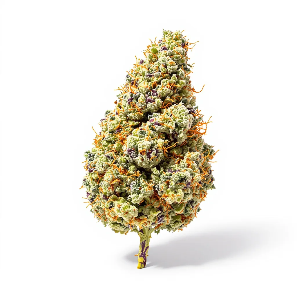 Space Candy 45% indica / 55% sativa — flor con tricomas visibles