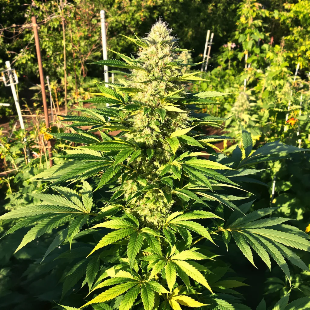 Space Dawg 89% indica / 11% sativa — flor con tricomas visibles