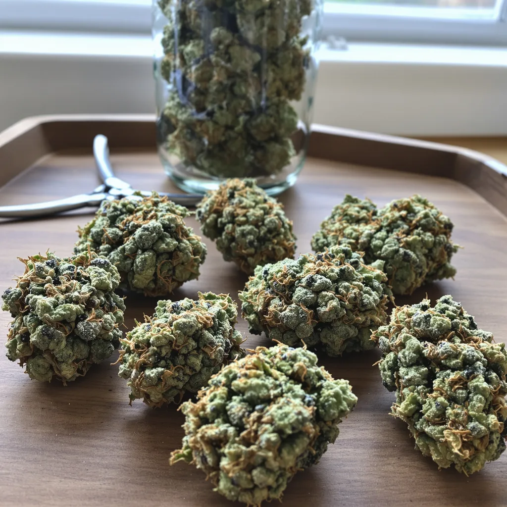 Special Queen 45% indica / 55% sativa — flor con tricomas visibles