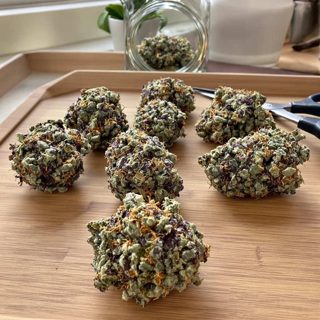 Star Killer 66% indica / 34% sativa — flor con tricomas visibles