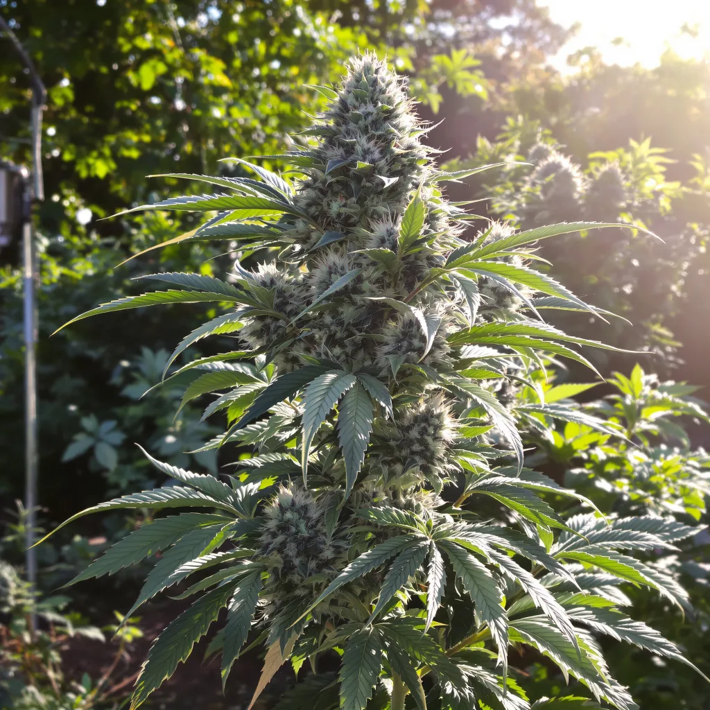 StarBud 76% indica / 24% sativa — flor con tricomas visibles