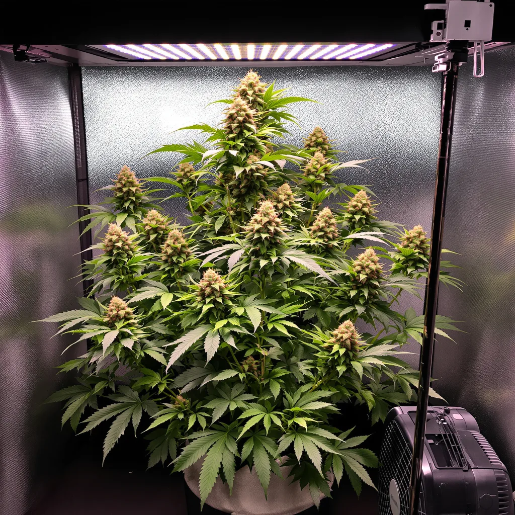 Planta de cannabis Stephen Hawking Kush CBD en fase de floración — 120-180 cm feminizada