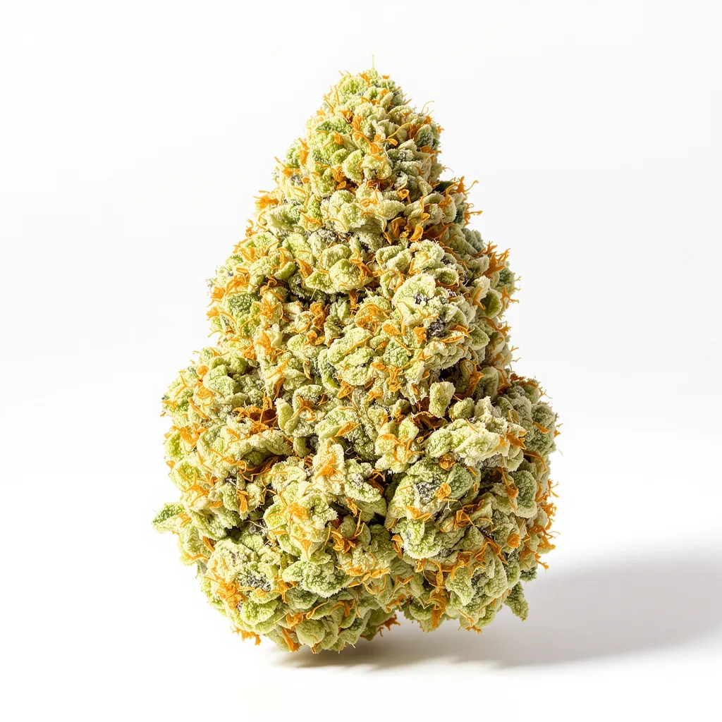 Stephen Hawking Kush CBD 49% indica / 51% sativa — flor con tricomas visibles