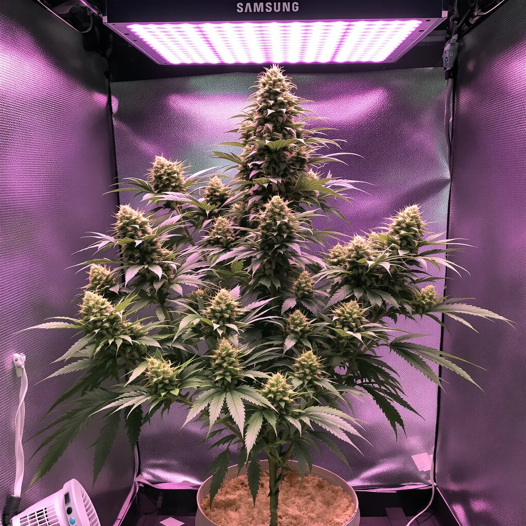 Planta de cannabis Sticky Dickie en fase de floración — 60-100 cm autofloración