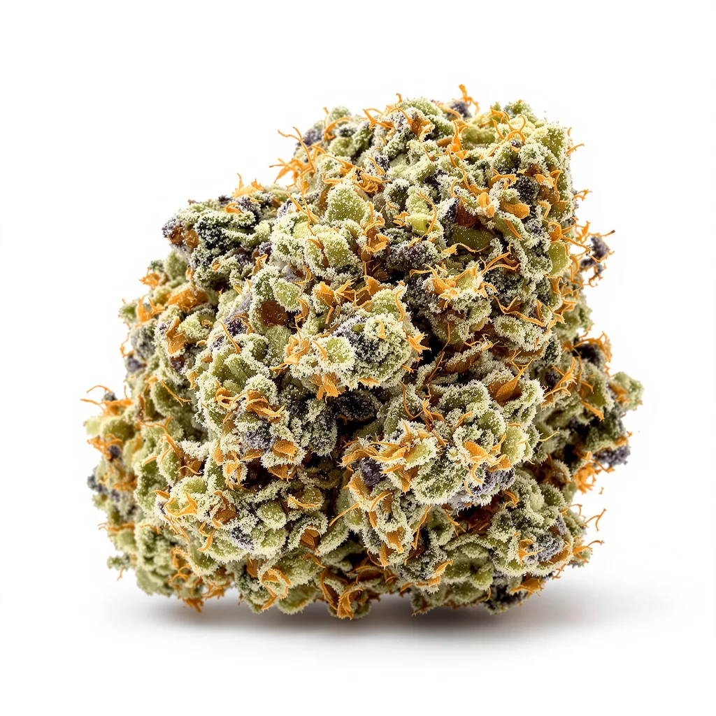 Sticky Dickie 64% indica / 36% sativa — flor con tricomas visibles