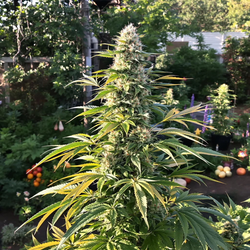 Sticky Dickie 64% indica / 36% sativa — flor con tricomas visibles
