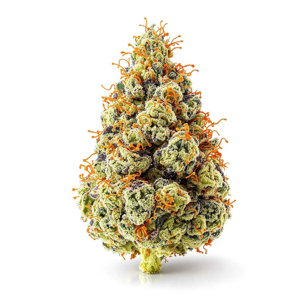 Sticky Dickie 64% indica / 36% sativa — flor con tricomas visibles