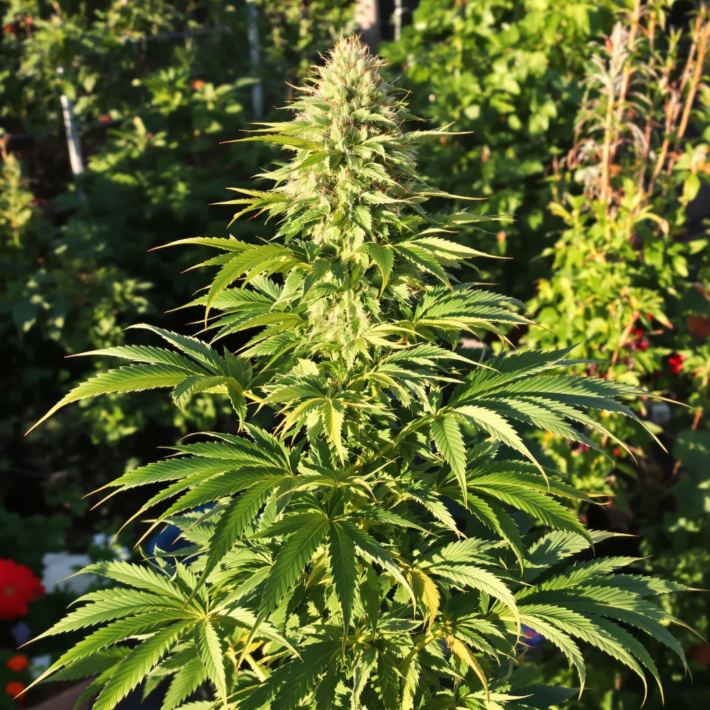 Stinking Rich 80% indica / 20% sativa — flor con tricomas visibles