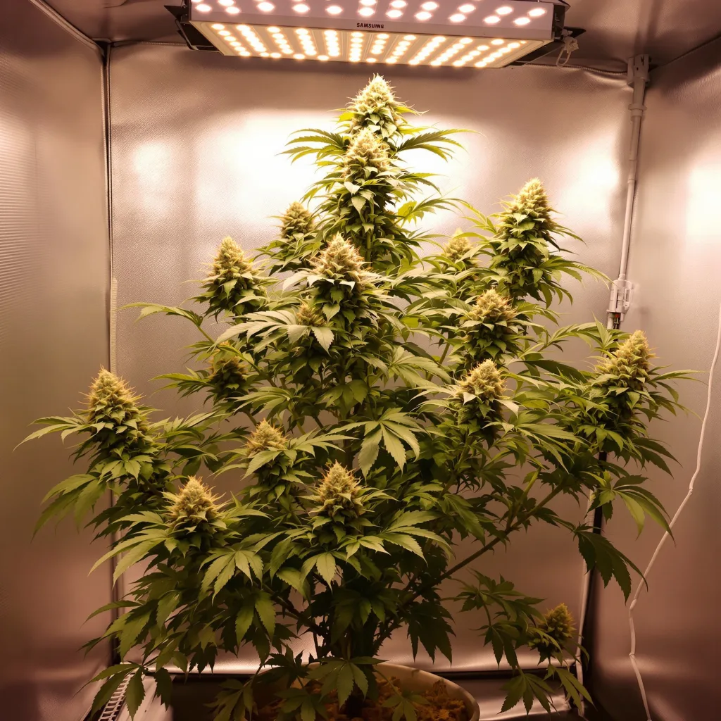 Planta de cannabis Strawberry Cheese en fase de floración — 60-100 cm autofloración