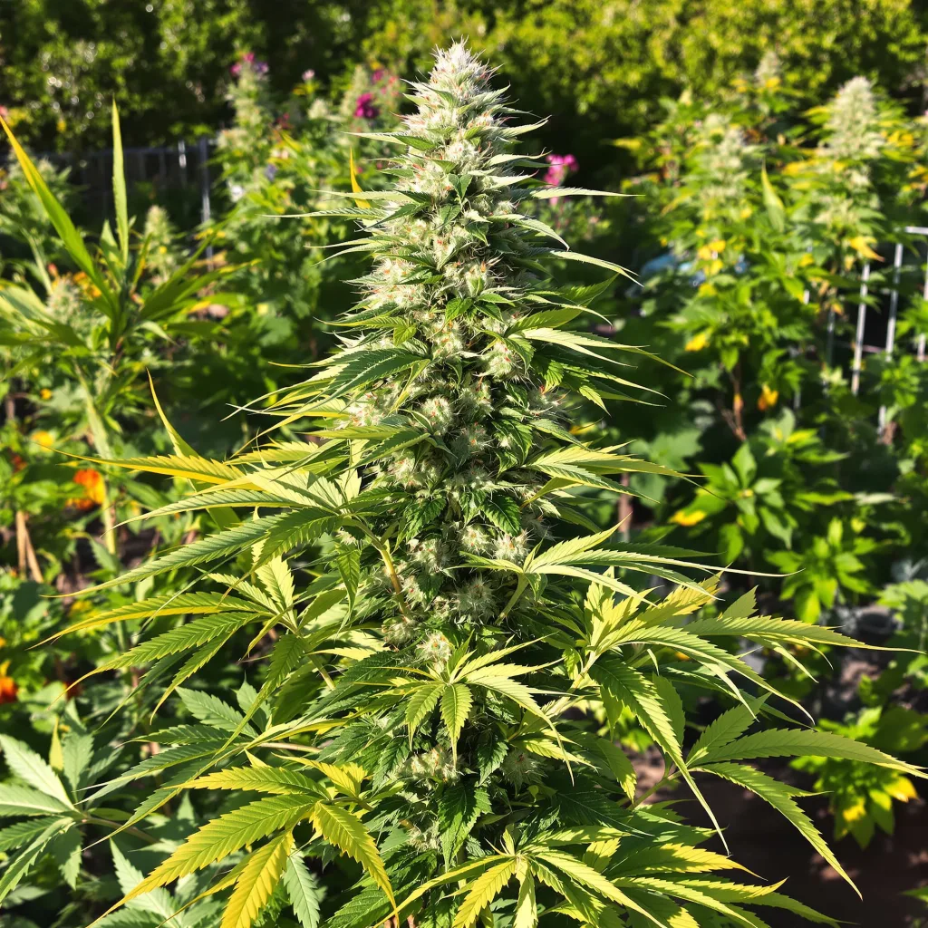 Strawberry Cheese 56% indica / 44% sativa — flor con tricomas visibles