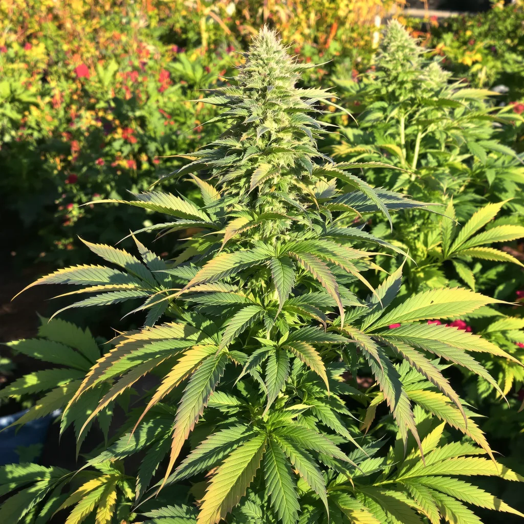 Strawberry Cheesecake 70% indica / 30% sativa — flor con tricomas visibles