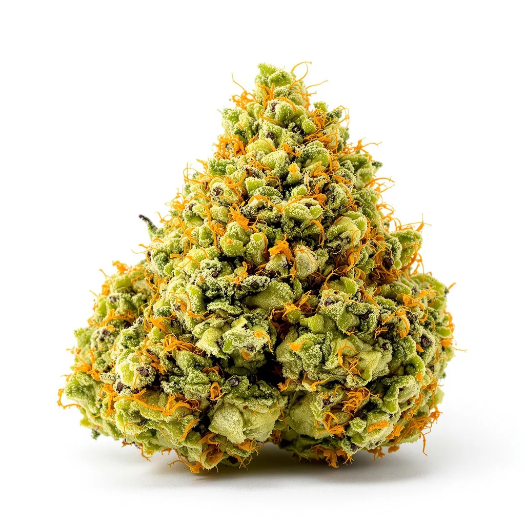 Strawberry Cough 11% indica / 89% sativa — flor con tricomas visibles