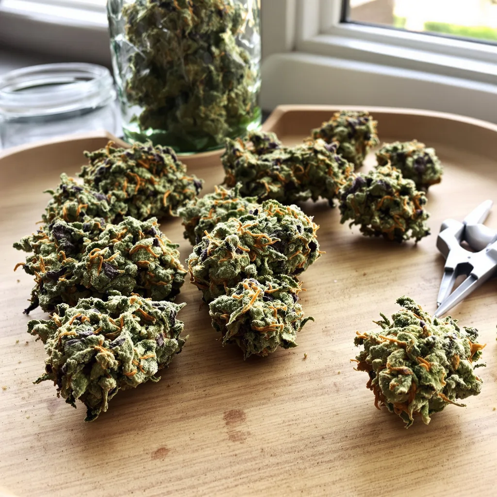 Strawberry Fields 60% indica / 40% sativa — flor con tricomas visibles