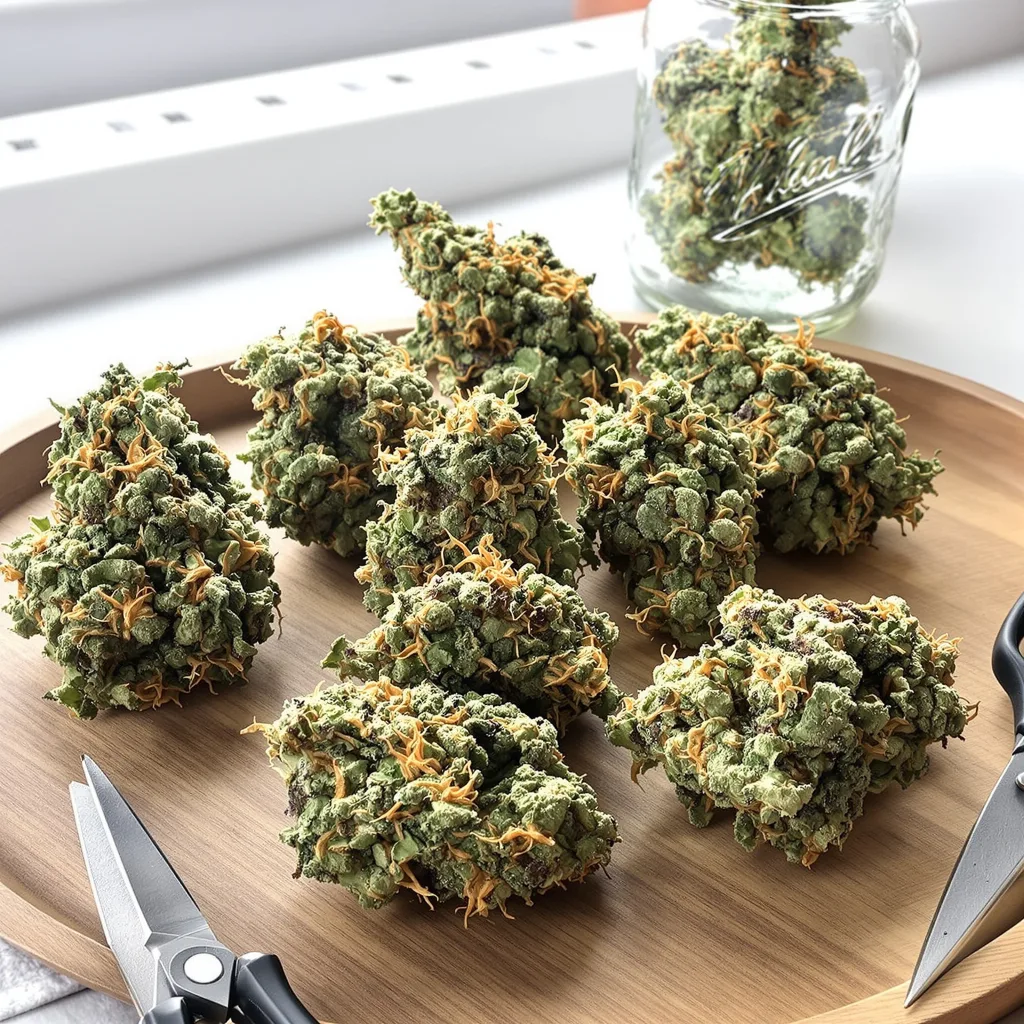 Strawberry Fizz Prerolls 50% indica / 50% sativa — flor con tricomas visibles