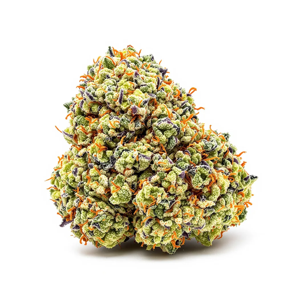 Strawberry Fizz Prerolls 50% indica / 50% sativa — flor con tricomas visibles