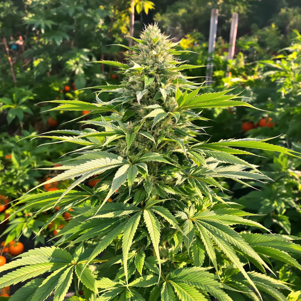 Strawberry Gorilla 70% indica / 30% sativa — flor con tricomas visibles