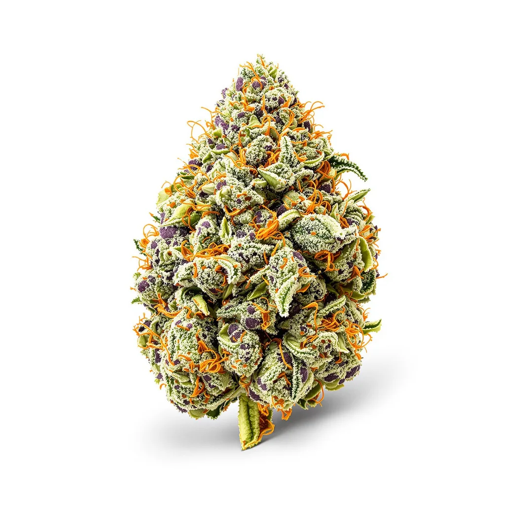 Strawberry Lemonade 40% indica / 60% sativa — flor con tricomas visibles
