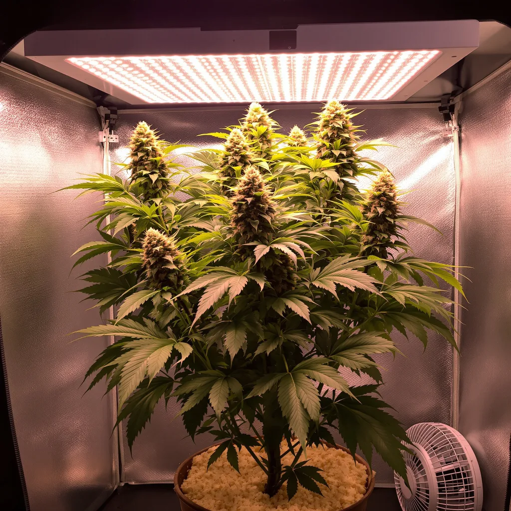 Planta de cannabis Sugar Black Rose en fase de floración — 60-100 cm autofloración