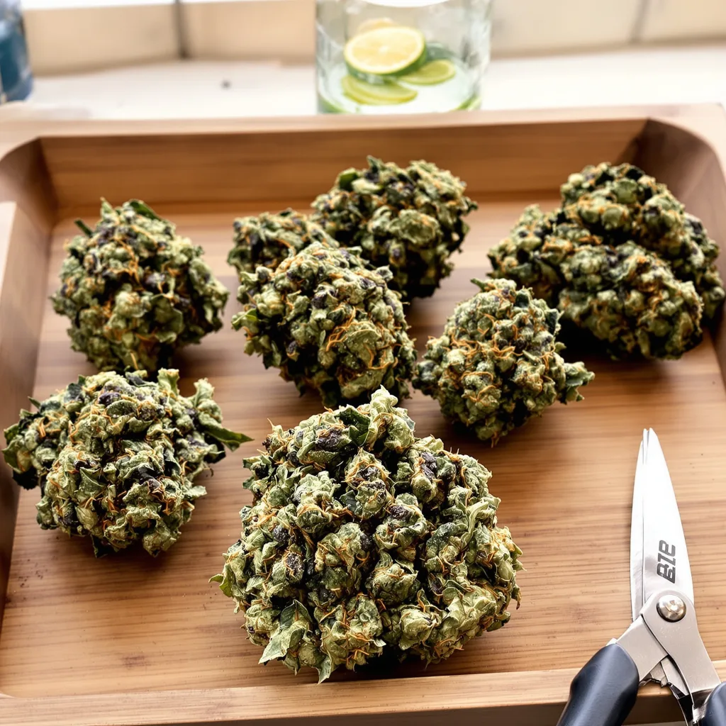 Sugar Black Rose 88% indica / 12% sativa — flor con tricomas visibles
